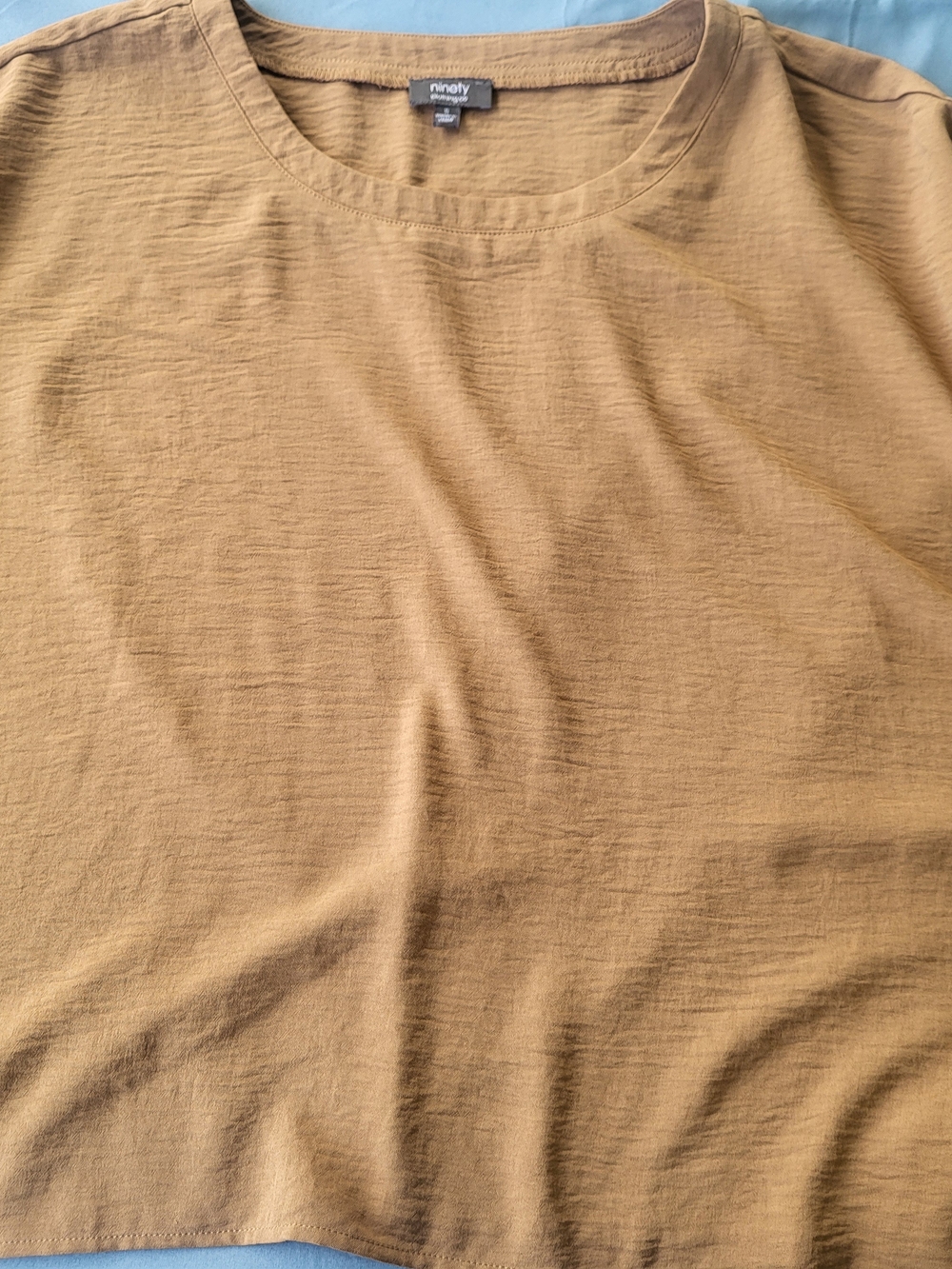 Ninety Women's Crew Neck Top in Camel